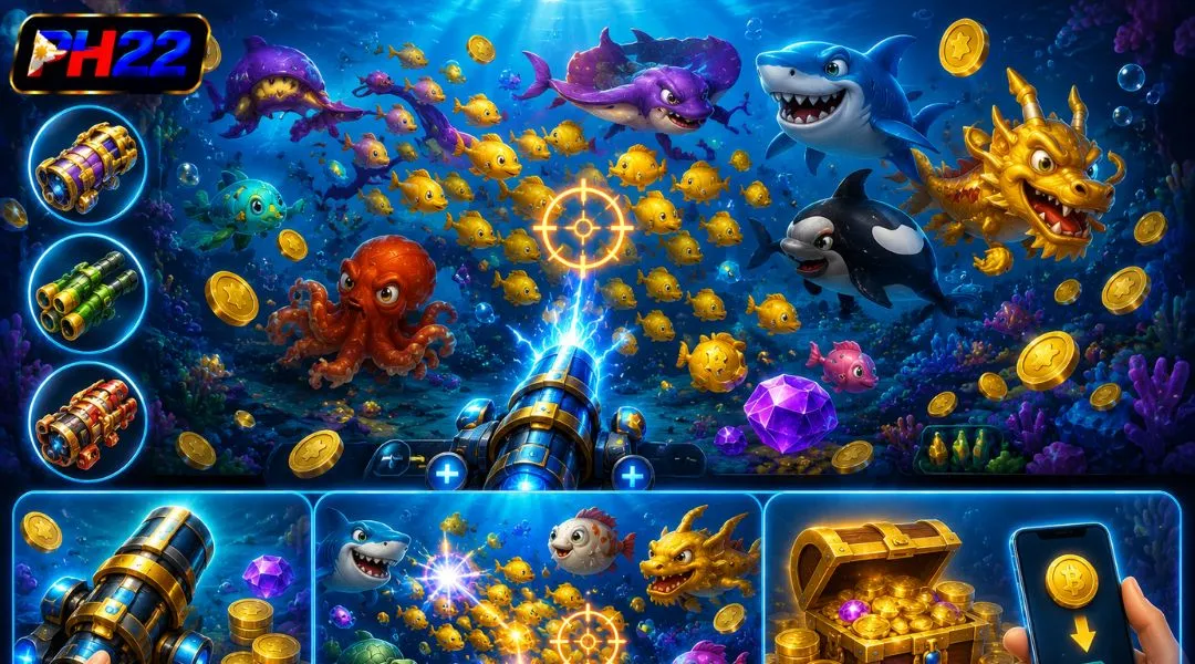 Basic operations guide for playing Happy Fishing at PH22