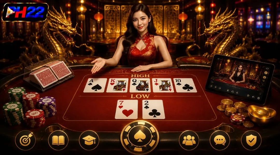 Card table with beautifully dealt PH22 cards