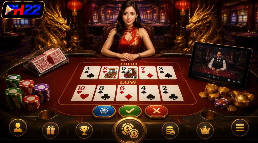 Pai Gow Poker interface at the PH22 lobby